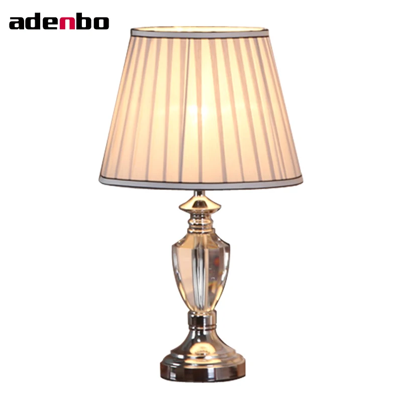 2017 Luxury Desk Lamps Modern Crystal Bedroom Lights Fabric Table Lamps