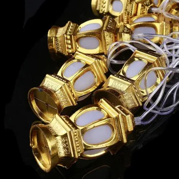 

Ramadan Lights Gold Metal lantern Lighting Ramadan Lamp LED string lights battery power fairy Christmas light home Decoration