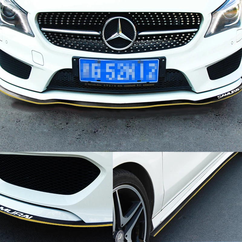 2,5 m Protector de coche parachoques delantero divisor de labios Kit de cuerpo Spoiler Bumpers accesorios de coche accesorios de fibra de carbono Bicolor