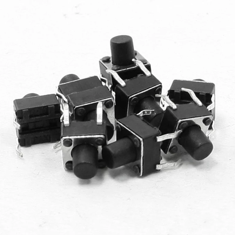 

JFBL Hot 10 Pcs 6x6x7mm 4 Pins DIP PCB Momentary Tactile Tact Push Button Switch