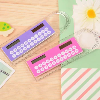 

Multi-function solar calculator with ruler semicircle instrument kit learning computer