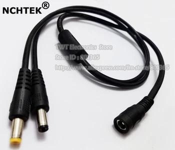 

NCHTEK DC 5.5x2.5mm Female To DC 5.5x2.5mm Male + DC 5.5x2.1mm Male Plug Power Splitter Adapter Cable/Free Shipping/10PCS