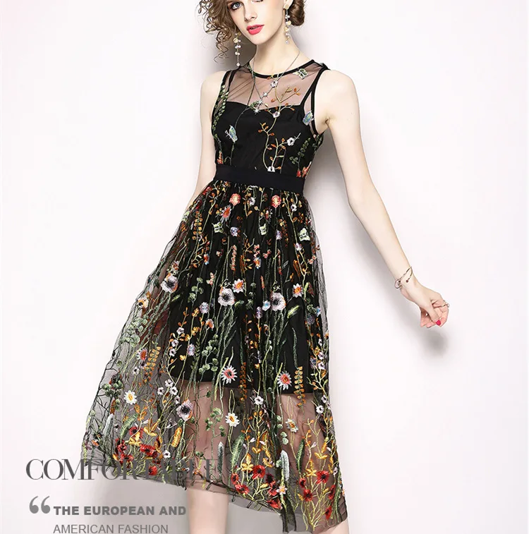 embroidery runway floral bohemian dress embroidery runway floral bohemian dress