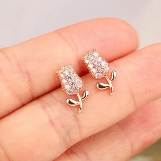 Золотые серьги гвоздики с фианитами для маленьких девочек|girls stud earings|stud earringsgold