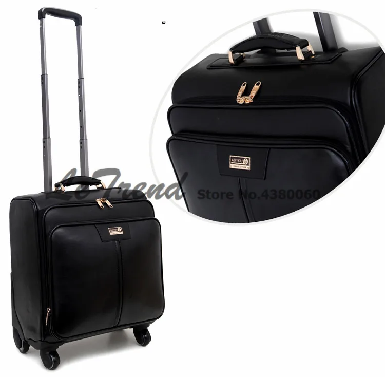 Натуральная кожа 16'18'20'22'' ролики для багажа на колесиках чемоданы для путешествий деловая сумка для переноски