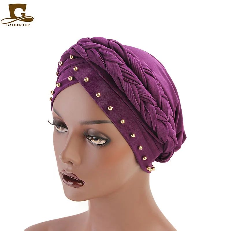 

India Caps Turban Bandana New style braided headwrap African Point Drill Milk Silk Head Wrap Twist Hair Band Accessoires