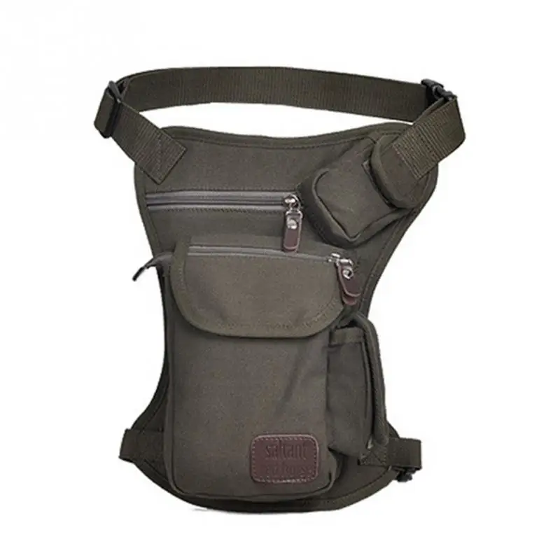 Мужская парусиновая сумка с заниженной талией, поясная сумка с ремнем, военная дорожная многофункциональная сумка-мессенджер на плечо