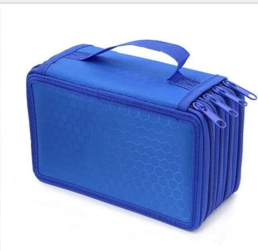 Hirigin 72 Слот пенал 4 слоя художественная ручка держатель сумка-Органайзер Сумка Для Хранения сумочка - Цвет: Синий