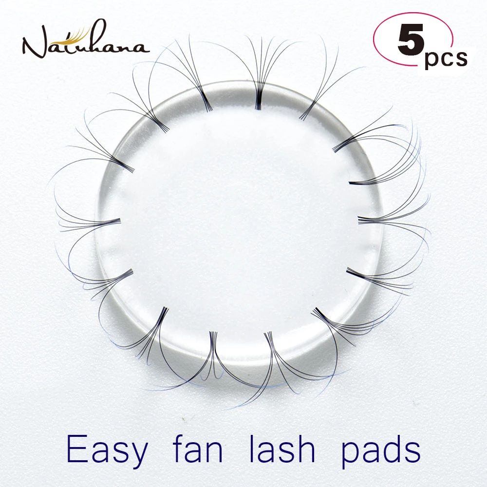 

NATUHANA 5Pcs Reusable Washable Easy Fan Lash Pads Volume Lash Patches Eyelash Extension Make Fans Eyelash Holder Makeup Tool