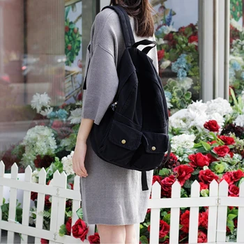 

THINKTHENDO Women Canvas Backpacks Small School Bag Girls Bookbag Travel Rucksack Shoulder Bags 2018 New Fashion Backpack
