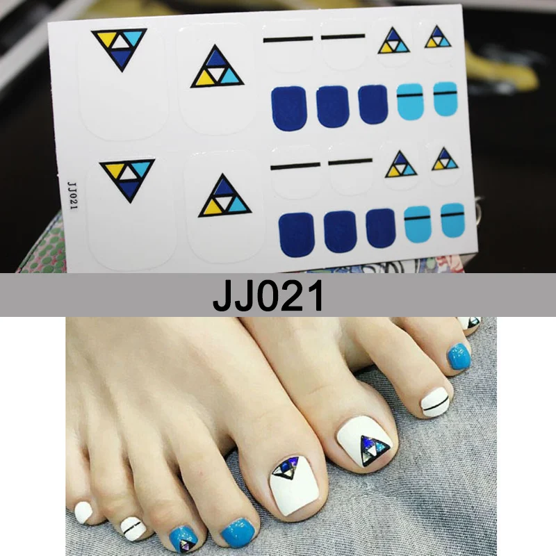 

Best 22 Pcs/Sheet Water-proof Full Toe Nail Stickers 3D DIY Nail Art Decoration QQ99