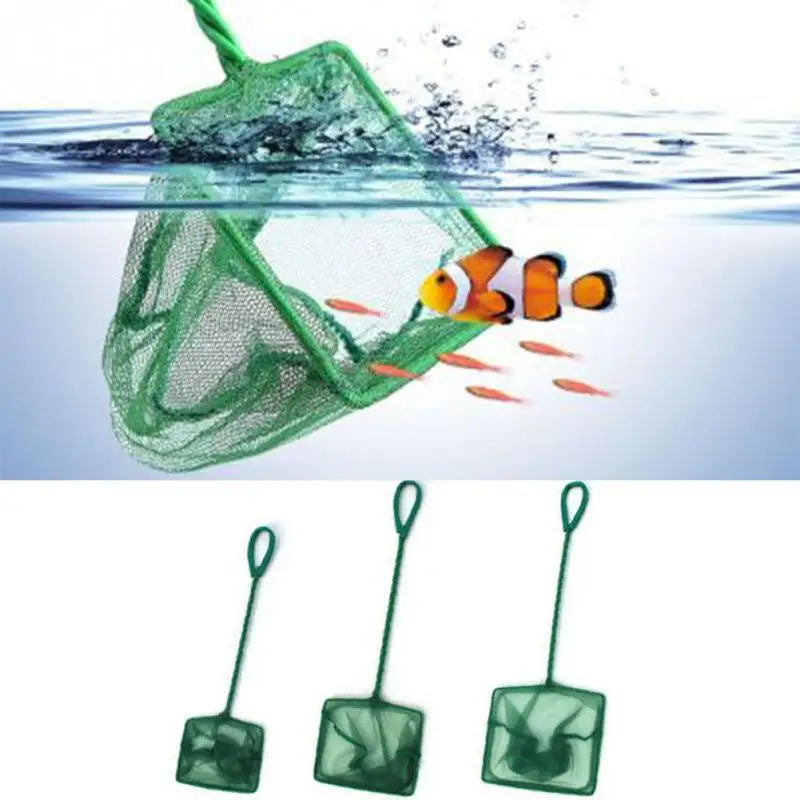 

1pc Useful Portable Long Handle Square Aquarium Fish Tank Fishing Net Landing Net For Various Kinds Of Fish 5 Sizes