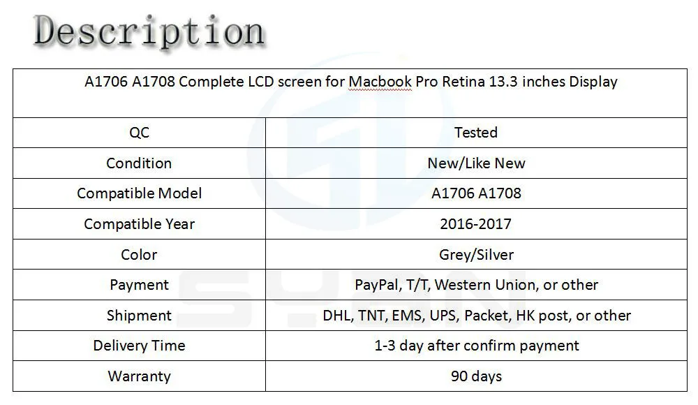 Серебряный полный ЖК-экран для macbook pro retina 13," A1706 A1708 ЖК-дисплей