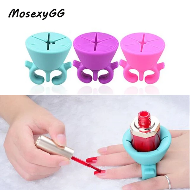 2017 New Arrival Manicure 1pc Pro Flexible Silicone Finger Ring 2017 New Arrival Manicure 1pc Pro Flexible Silicone Finger Ring Varnish Wearable Nail Polish Holder Art