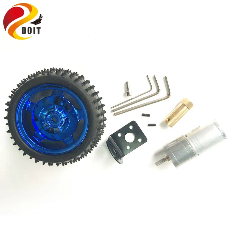 

DOIT one set accessory for robot car chassis with 85mm Wheel Width 31mm, Motor, Copper Coupling, Motor Bracket, screws DIY Toy