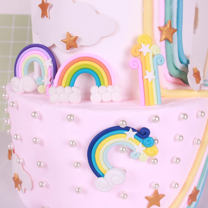 Горячие 3D звезды Радуга облака торт Топпер для свадьбы День рождения торт Топ флаги выпечки DIY украшения поставки