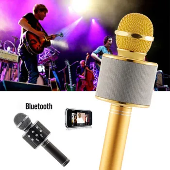

Professional Bluetooth Wireless Microphone Karaoke Microphone Speaker Handheld Music Player MIC Singing Recorder KTV Microphone