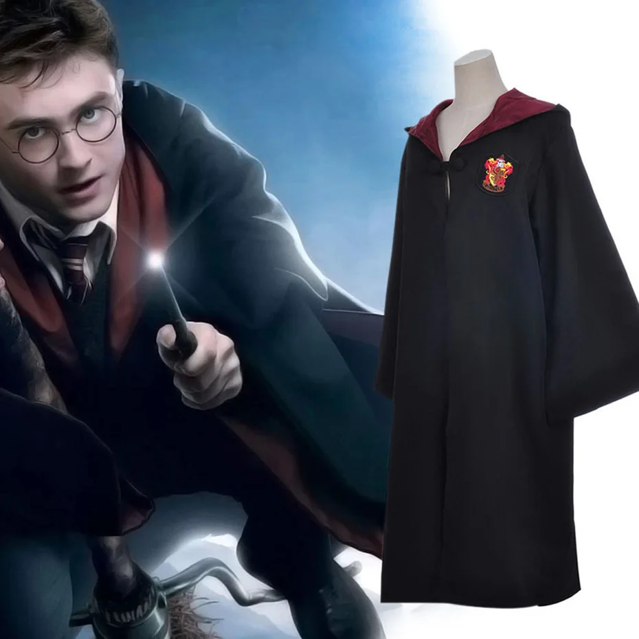 Harry Potter cos costume Harry magic robe cloak Gryffindor Fantasy