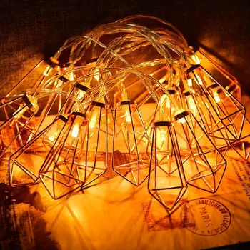 

FENGLAIYI Rose Gold Diamond Water Droplets 10/20/50LEDs LED Battery Flashing String Lights Balcony Room Festival Decor Lights