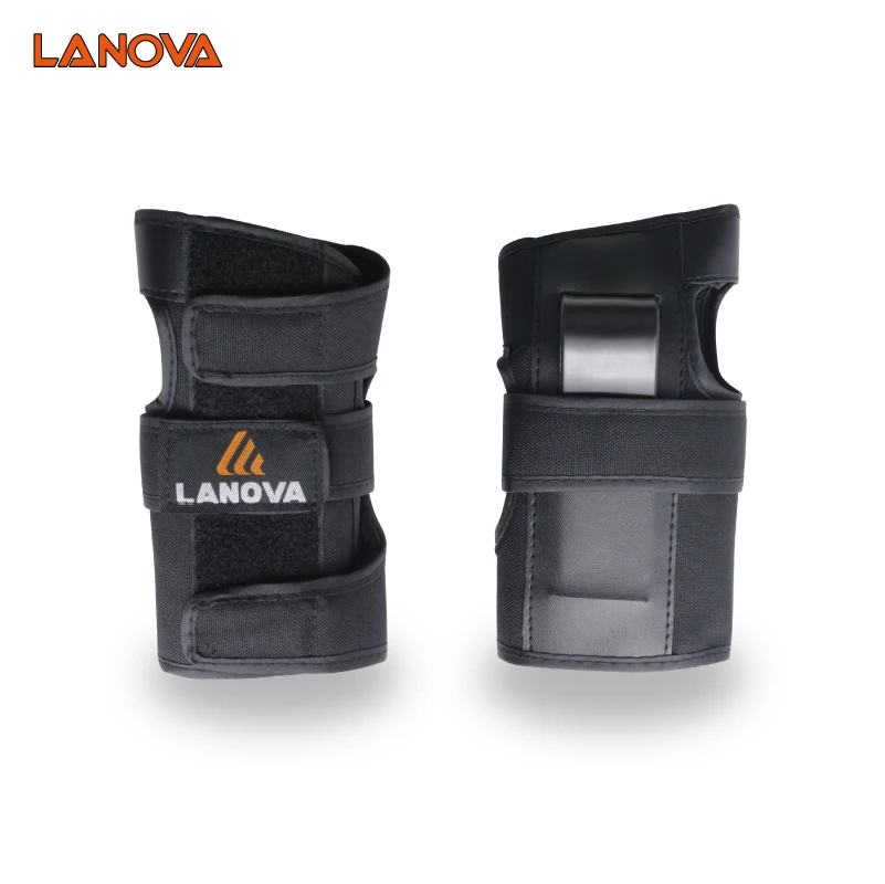 Goedkoop LANOVA 7 stks set Skate Beschermende kleding Knie Elleboog Pads Pols Bescherming Skate Helm Voor Scooter Fietsen Roller Voor Volwassenen 4 size