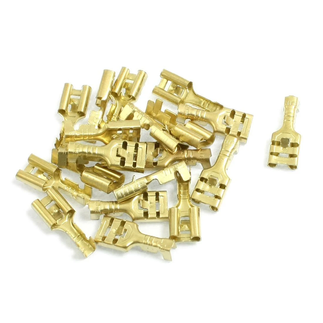 

Brass 6.3 mm Connectors Female Spade Cable Terminals, 20 Piece