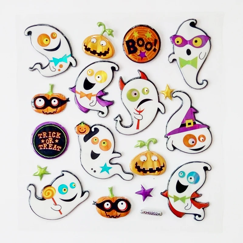 

Cartoon 3D Foam Pumpkin Stickers Children toys ghost Sticker Halloween Christmas Gifts Bonus stickers for kids Toys for children