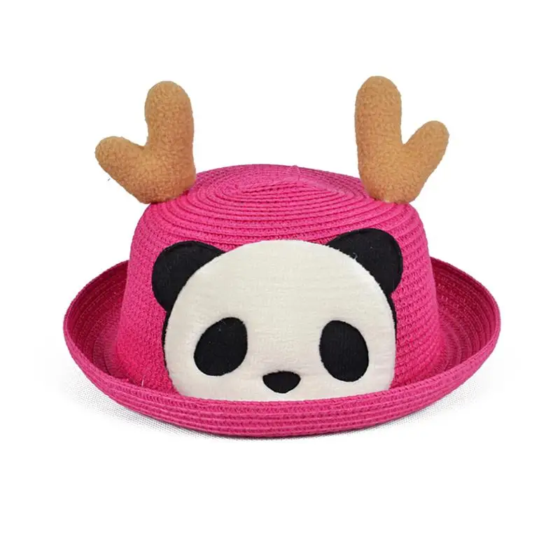 Children Cartoon Animal Hat with Panda Antler Decorative Baby Round Brim Hat Cap - Цвет: 2086357