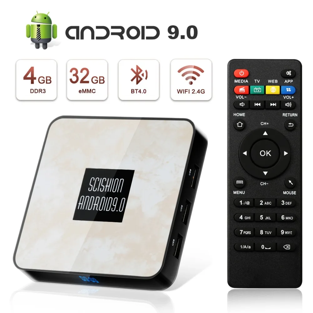 

Android 9.0 TV Box superpow 4GB RAM 32GB ROM RK3328 Quad-core Support 4K Full HD 2.4Ghz Wi-Fi BT 4.0 USB 3.0 H.265 Smart TV Box