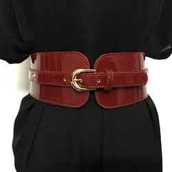 2018 модные кожаные ремни для Для женщин брендовые дизайнерские cummerbunds металлической пряжкой широкий пояс платье аксессуары украшения