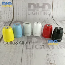 50 штук конкурентоспособная цена качество чистая керамика E27 осветительные розетки винтажные подвесные держатели 6 цветов Цоколи