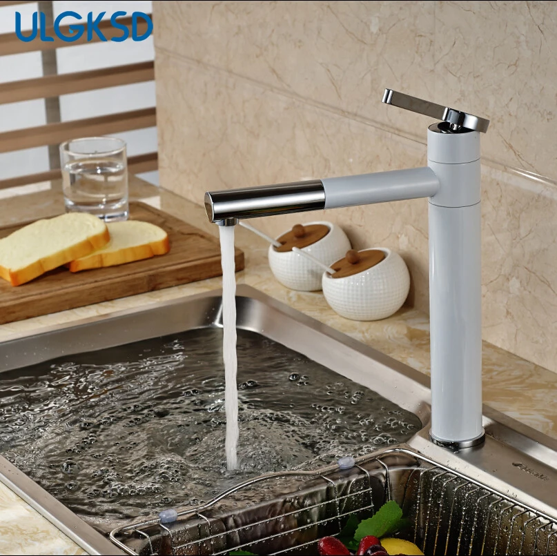 

kitchen faucet with Aerator 360 Free Rotating white kitchen faucets basin tap mixing valve for home
