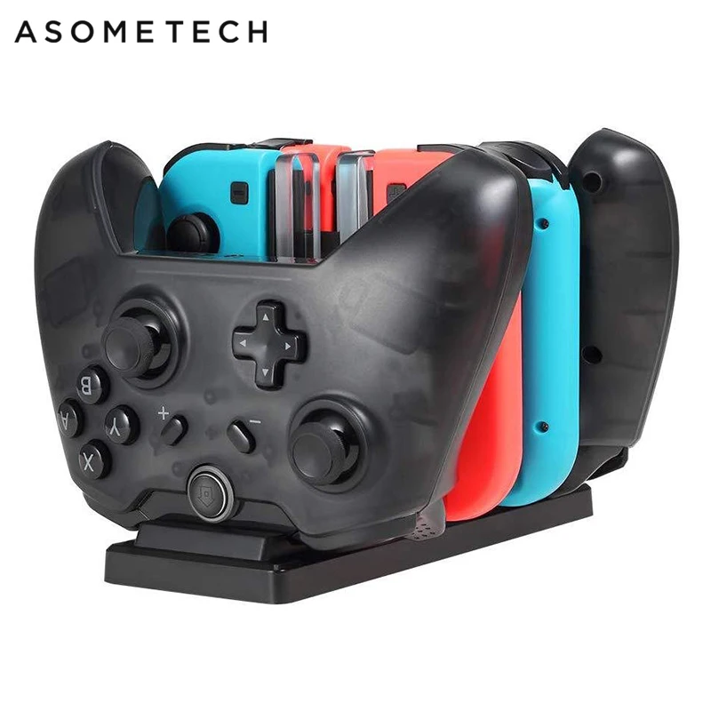 6 в 1 зарядная док станция для Nintendo Switch Joy con Pro контроллер подставка зарядное