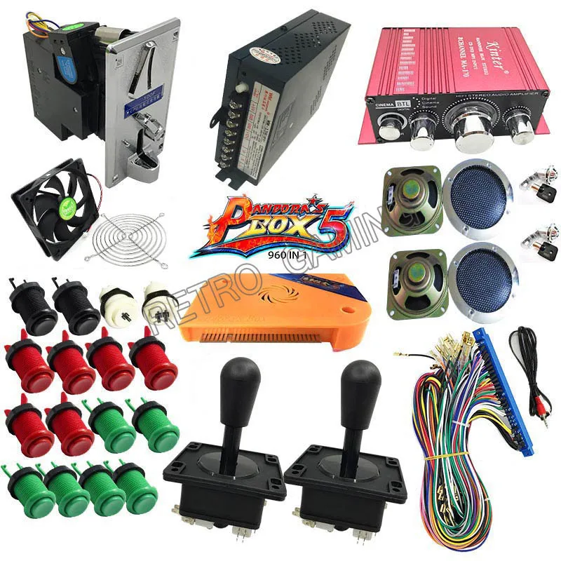 DIY 960 в 1 аркадный шкаф игровой автомат с Пандоре коробка 5 jamma доска комплект