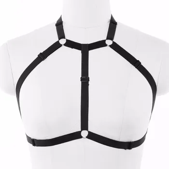 

Womens Fashion Sexy Harness Lingerie Black Body Cage Bra Bondage Bustier Elastic Strappy Tops Goth Erotic Burlesque Garter Belts