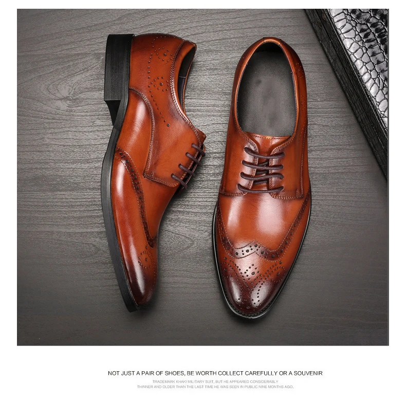 Mycolen Пояса из натуральной кожи Мужская деловая обувь броги для Свадебная вечеринка мужской комфорт для отдыха дышащая обувь на плоской