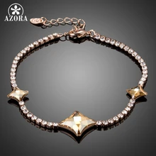 AZORA Новая мода проложенный прозрачный кубический цирконий с любовью навсегда Шампань Австрийские кристаллы браслет ювелирные изделия для женщин TS0174