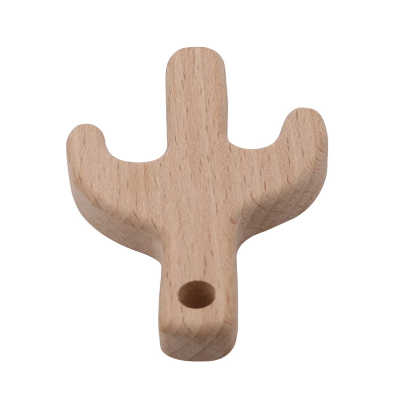 В форме кактуса для Деревянный Прорезыватель детский грызунок прорезывания зубов Аксессуары детский кулон в виде игрушки для режущихся зубов держатель для кормления