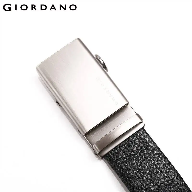 Giordano 2-х слойный кожаный ремень с автоматической пряжкой,данная модель ремня имеет два варианта окраса пряжки - Цвет: 01Black