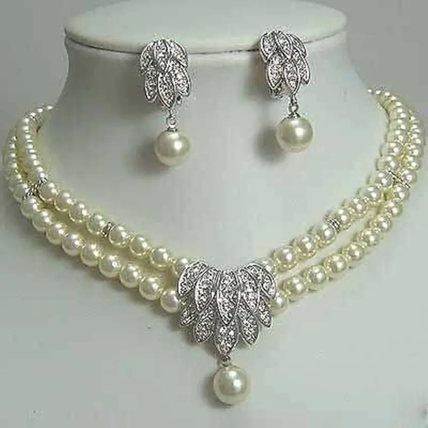 Hot New Style Fancy Bridal Jewellery Silver Pearl Necklace Hot New Style Fancy Bridal Jewellery Silver Pearl Necklace Earring In Jewelry Sets From Accessories On Aliexpress Alibaba Group