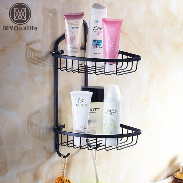 Aliexpress Oil Rubbed Bronze Black Bathroom Shower Shampoo Oil Rubbed Bronze Black Bathroom Shower Shampoo Gel Holder Basket Wall Mounted Br Cosmetic Rack