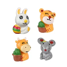 4 шт. Автомобильные украшения милые мини зодиака животных украшение для кукольного дома Террариум Декор