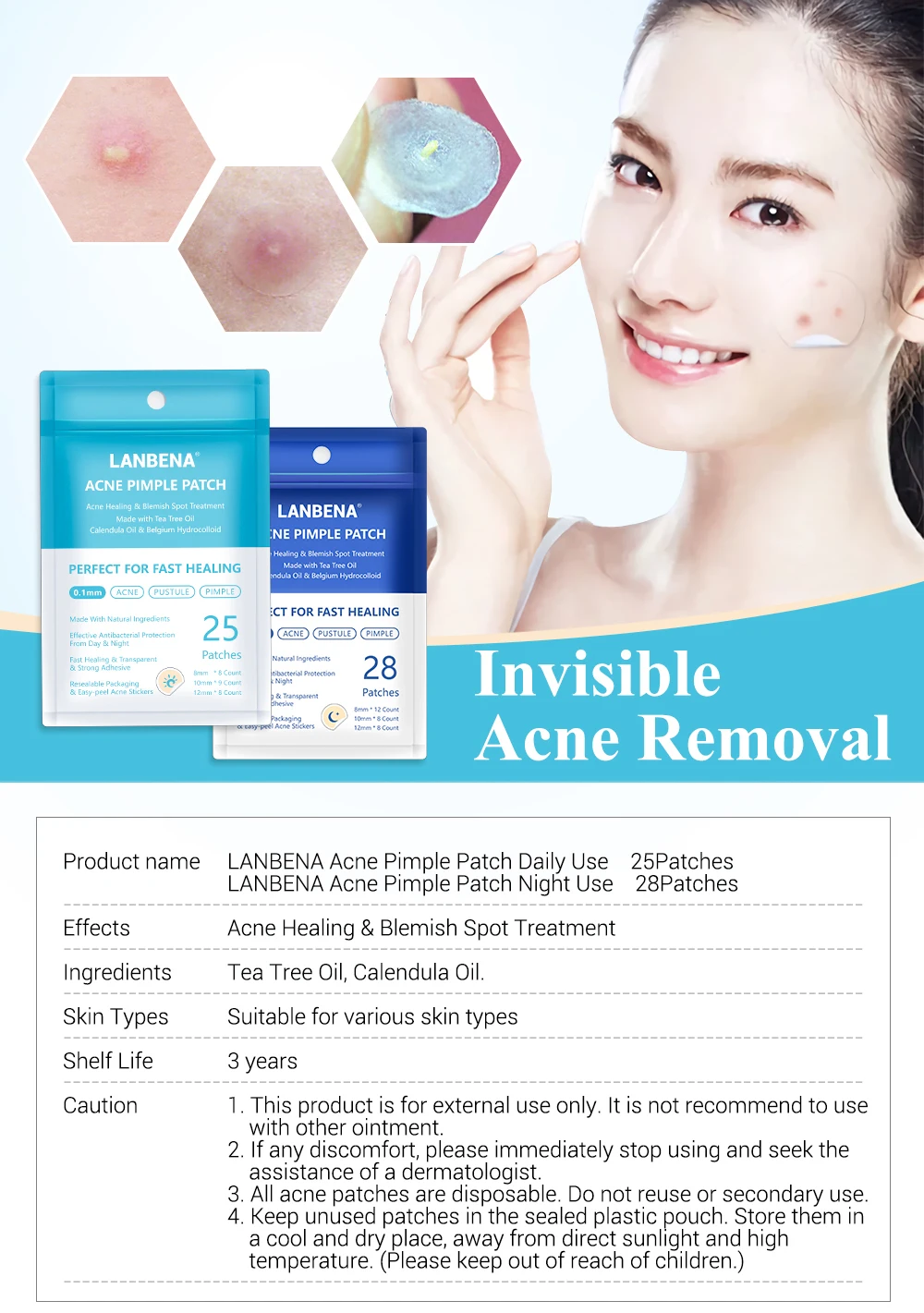 LANBENA Acne Pimple Patch Invisible Acne Stickers Treatment Acne Blemish Master Pimple Remover Skin Care Beauty Tool