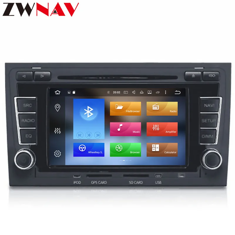 Discount 2 Din Android 8.1 Car Multimedia Player GPS DVD Automovie head unit For Audi/A4/S4 /RS4 2002-2008 Radio stereo Octa Cores 4+32G 10