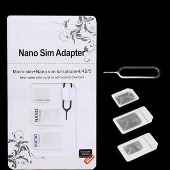 Winangeleve 2000 компл./лот 4 в 1 адаптер для Nano sim-карты+ адаптер для Micro sim-карты+ Адаптер для sim-карты+ булавка для извлечения для Iphone 5 6 7