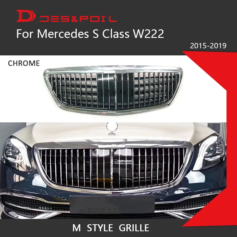 S Class W222 Maybach решетка для Mercedes Benz седан Хромированная передняя гоночная 2015-2019 S320 S400