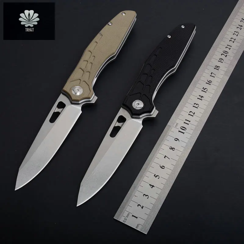

Trskt Ball Bearing Flipper Folding Knife D2 Blade Pocket Knife Camping Outdoor Tool Hunting Hiking Knives Garden Hand Tool