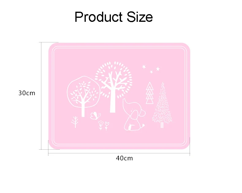 Cartoon cute silicone student children placemat 40*30 non-slip table baking products silicone placemat Kitchen Tableware Pad