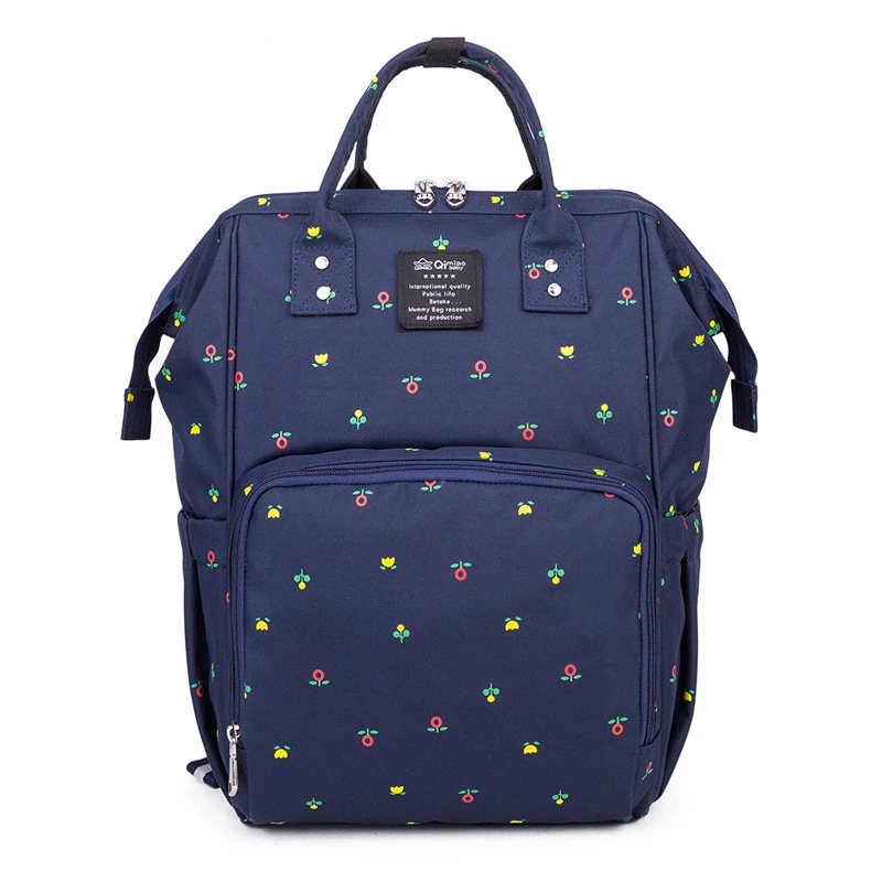 Модная брендовая Большая вместительная Детская сумка, женские сумки для переноски, дорожный рюкзак, дизайнерская сумка для кормления ребенка, рюкзак для мамы - Цвет: blue flower