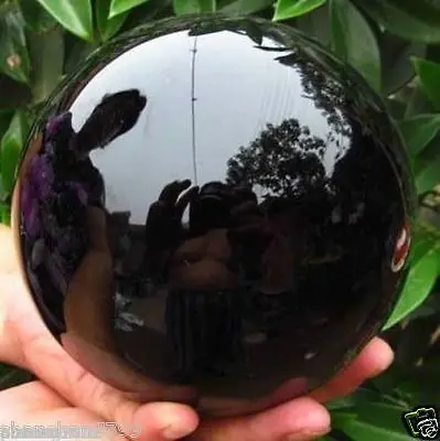 

HOT SELL NATURAL OBSIDIAN POLISHED BLACK CRYSTAL SPHERE BALL 100MM +STAND