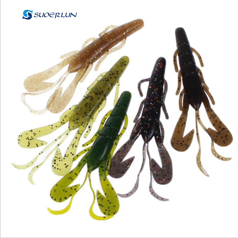 10 pieces /bagSoft shrimp bait fishing lure saltwater freshwater black
